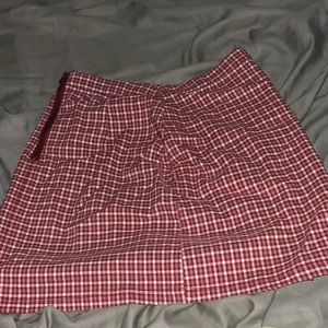Red and white gingham skirt
